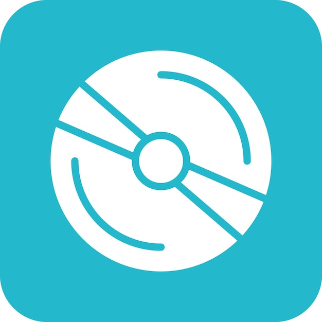 Ilustración del icono vectorial del disco compacto del conjunto de iconos de papelería de Office