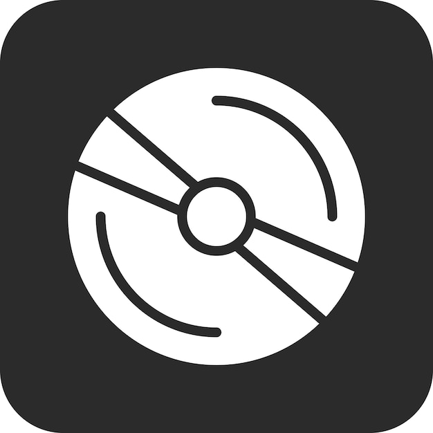 Ilustración del icono vectorial del disco compacto del conjunto de iconos de papelería de Office