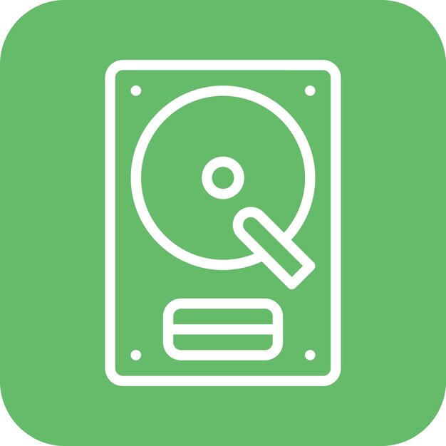 Ilustración del icono vectorial del disco duro del conjunto de iconos de alojamiento web