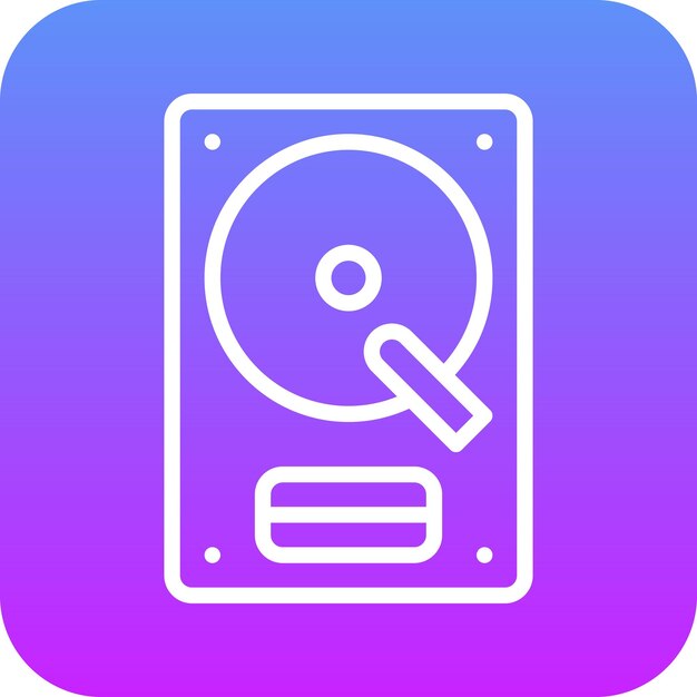 Ilustración del icono vectorial del disco duro del conjunto de iconos de alojamiento web
