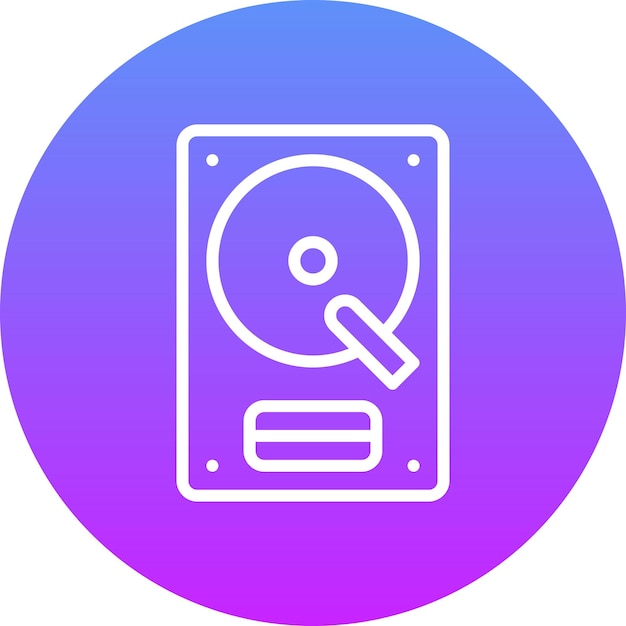 Ilustración del icono vectorial del disco duro del conjunto de iconos de alojamiento web