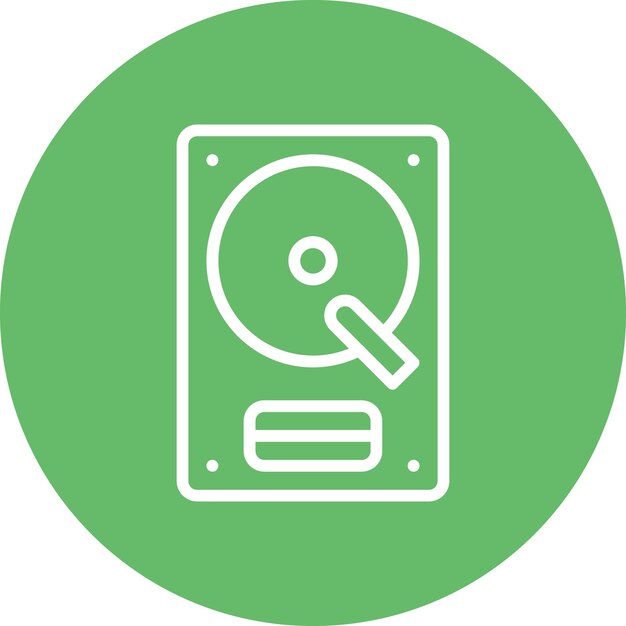 Ilustración del icono vectorial del disco duro del conjunto de iconos de alojamiento web