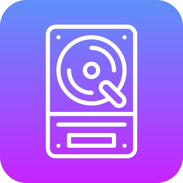 Ilustración del icono vectorial del disco duro del conjunto de iconos de computadora y hardware