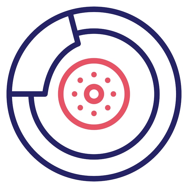 Ilustración del icono vectorial del disco de freno del conjunto de iconos de reparación de automóviles