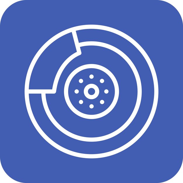 Ilustración del icono vectorial del disco de freno del conjunto de iconos de reparación de automóviles