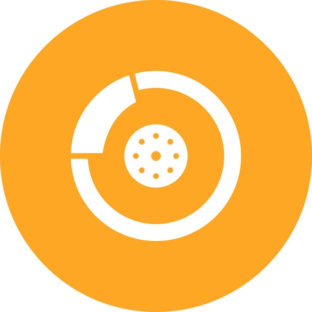 Ilustración del icono vectorial del disco de freno del conjunto de iconos de reparación de automóviles