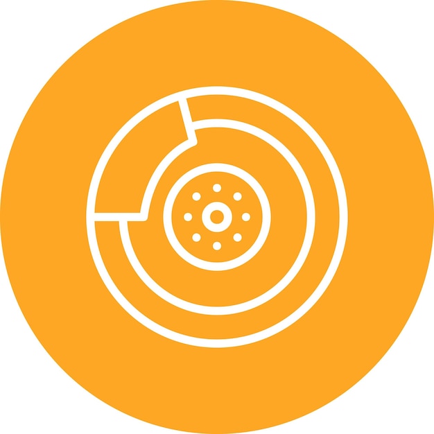 Ilustración del icono vectorial del disco de freno del conjunto de iconos de reparación de automóviles