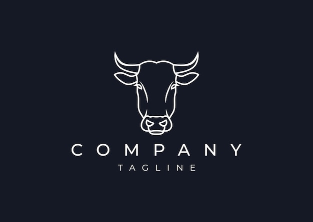 Ilustración del icono vectorial del diseño del logotipo de la vaca
