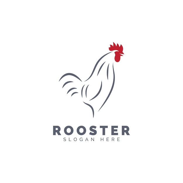 Ilustración del icono vectorial del diseño de la plantilla del icono del gallo