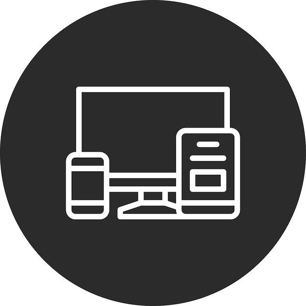 Ilustración de icono vectorial de diseño responsivo del conjunto de iconos de alojamiento web