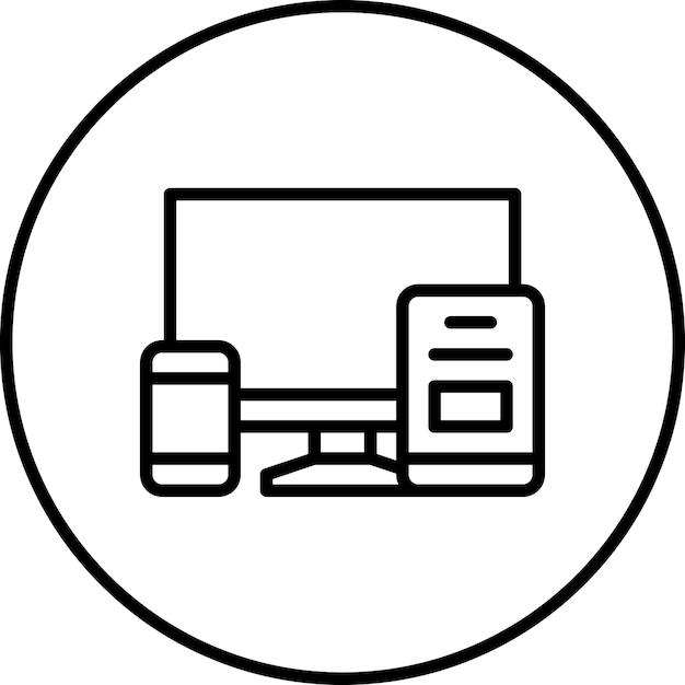 Ilustración de icono vectorial de diseño responsivo del conjunto de iconos de alojamiento web