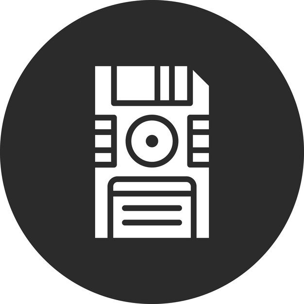 Ilustración del icono vectorial de disquete del conjunto de iconos de computadora y hardware