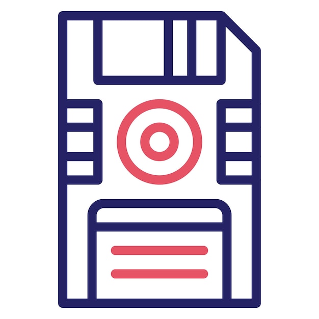 Ilustración del icono vectorial de disquete del conjunto de iconos de computadora y hardware