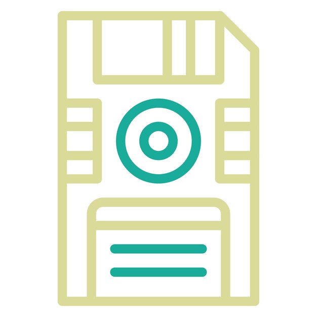 Ilustración del icono vectorial de disquete del conjunto de iconos de computadora y hardware