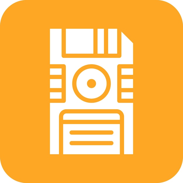Ilustración del icono vectorial de disquete del conjunto de iconos de computadora y hardware
