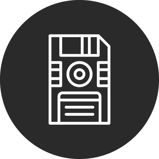 Vector ilustración del icono vectorial de disquete del conjunto de iconos de computadora y hardware