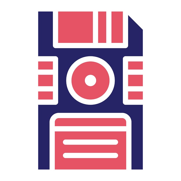 Ilustración del icono vectorial de disquete del conjunto de iconos de computadora y hardware