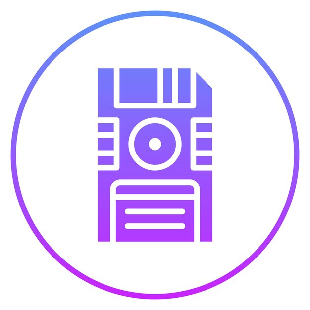 Vector ilustración del icono vectorial de disquete del conjunto de iconos de computadora y hardware