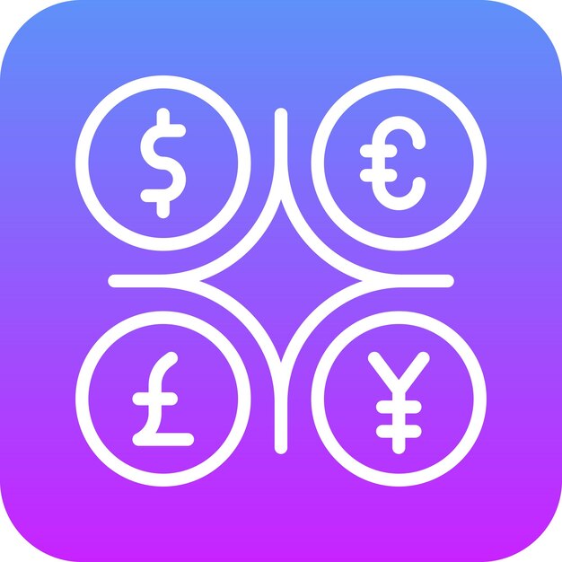 Ilustración del icono vectorial de divisas del conjunto de iconos de inmigración