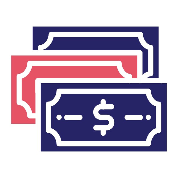 Ilustración del icono vectorial de divisas en dólares del conjunto de iconos de banca y finanzas
