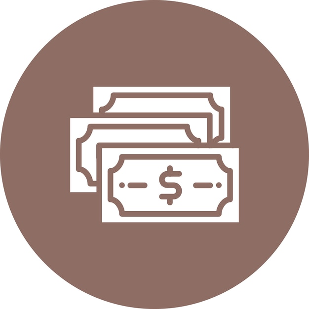 Ilustración del icono vectorial de divisas en dólares del conjunto de iconos de banca y finanzas