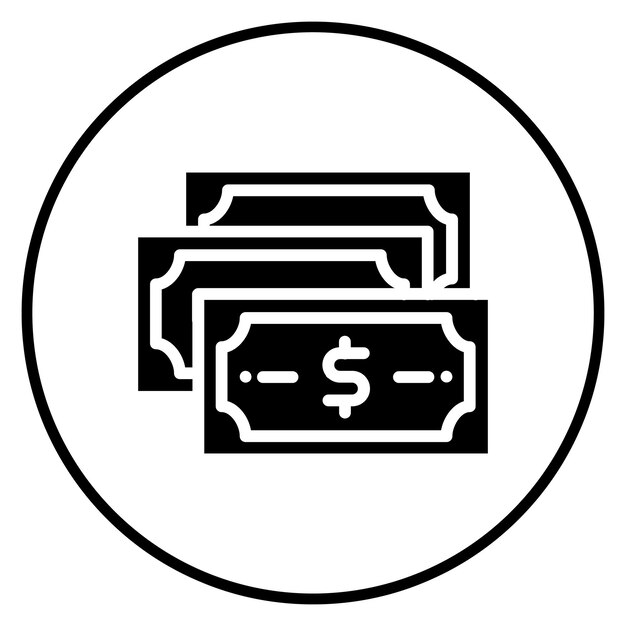 Ilustración del icono vectorial de divisas en dólares del conjunto de iconos de banca y finanzas