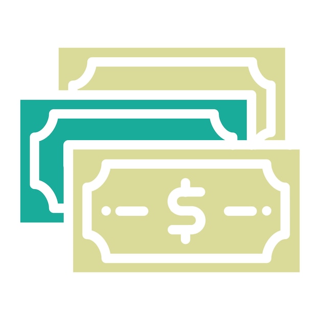 Ilustración del icono vectorial de divisas en dólares del conjunto de iconos de banca y finanzas