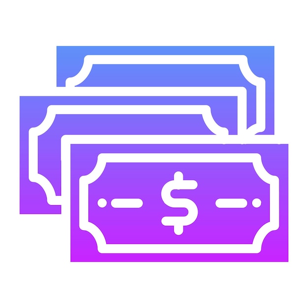 Ilustración del icono vectorial de divisas en dólares del conjunto de iconos de banca y finanzas