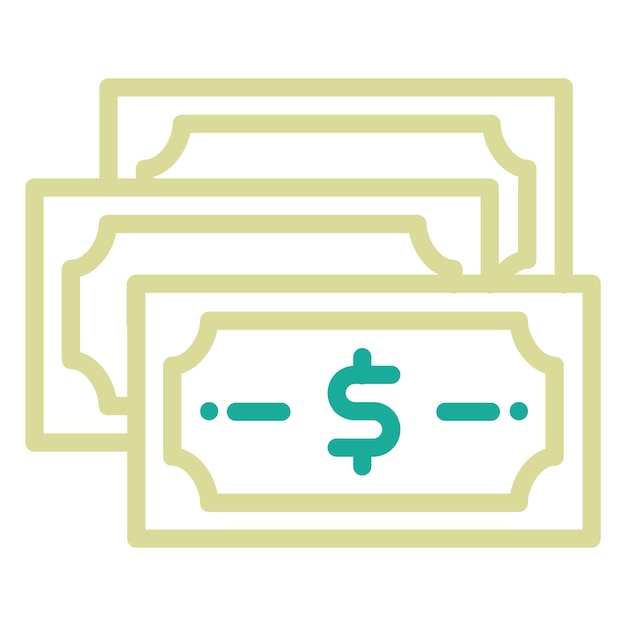 Ilustración del icono vectorial de divisas en dólares del conjunto de iconos de banca y finanzas