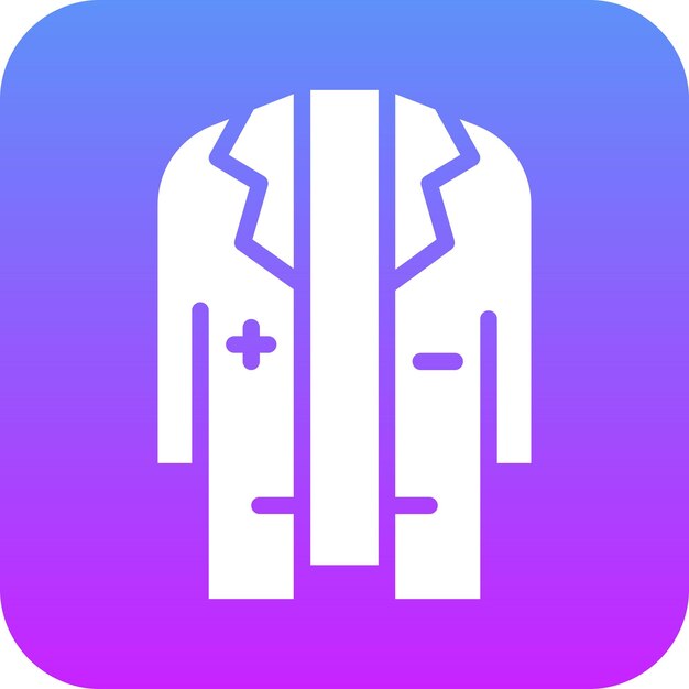 Ilustración del icono vectorial de Doctor Coat del conjunto de iconos de Investigación y Ciencia