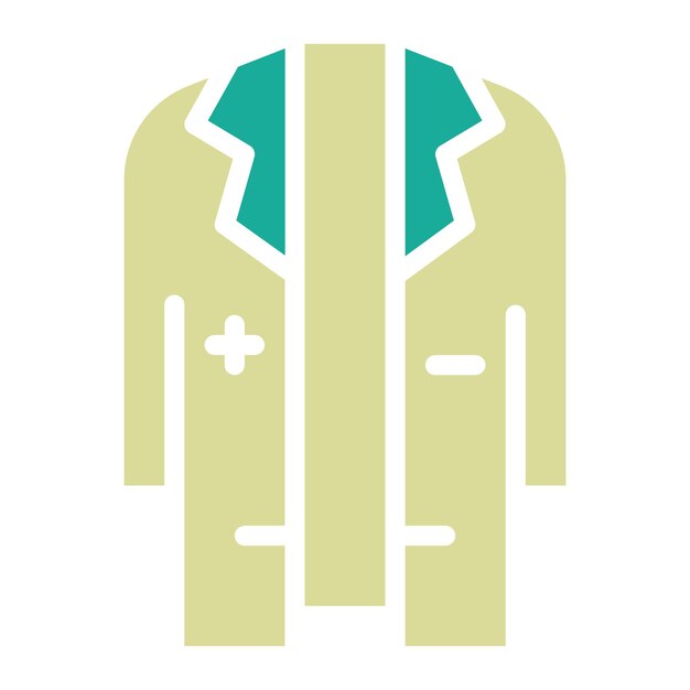 Ilustración del icono vectorial de Doctor Coat del conjunto de iconos de Investigación y Ciencia