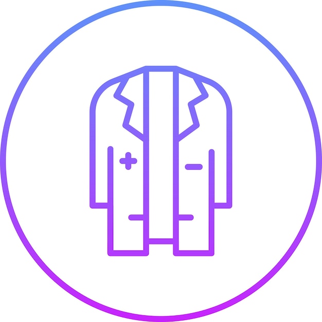 Ilustración del icono vectorial de Doctor Coat del conjunto de iconos de Investigación y Ciencia
