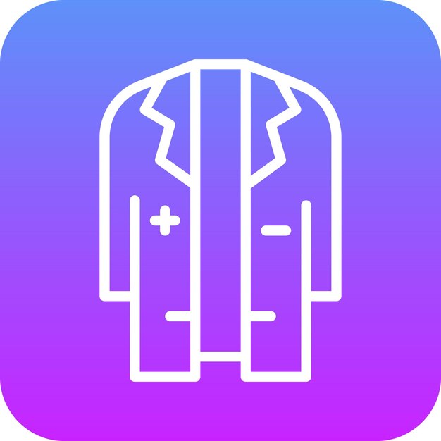 Ilustración del icono vectorial de Doctor Coat del conjunto de iconos de Investigación y Ciencia