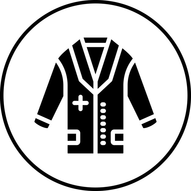 Ilustración del icono vectorial del Doctor Coat del conjunto de iconos de medicina
