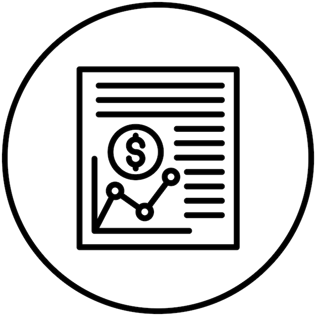 Ilustración del icono vectorial del documento de negocios del conjunto de iconos de negocios y oficina