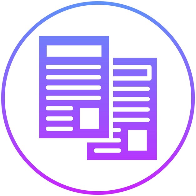 Ilustración del icono vectorial de documentos duplicados del conjunto de iconos de marketing de OnGGSCE