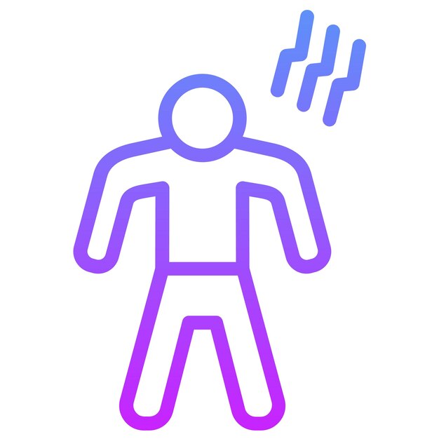 Vector ilustración del icono vectorial del dolor del conjunto de iconos del gimnasio