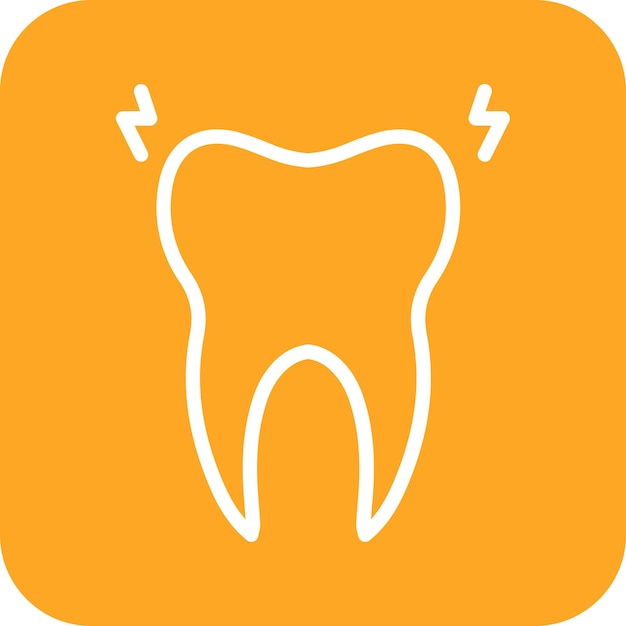 Ilustración del icono vectorial del dolor de dientes del conjunto de iconos de cuidado dental