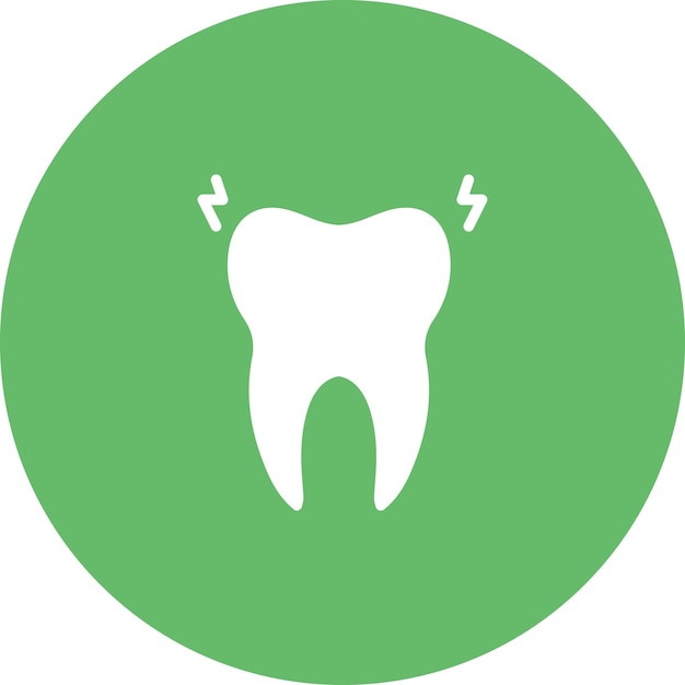 Ilustración del icono vectorial del dolor de dientes del conjunto de iconos de cuidado dental