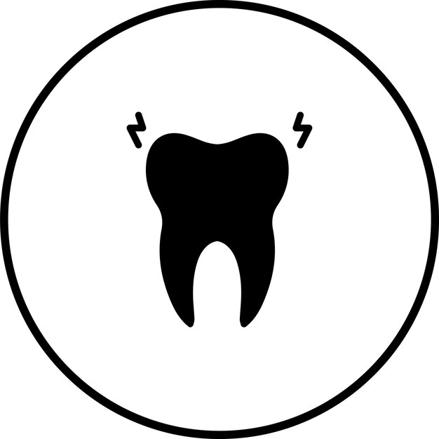 Ilustración del icono vectorial del dolor de dientes del conjunto de iconos de cuidado dental