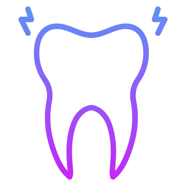 Vector ilustración del icono vectorial del dolor de dientes del conjunto de iconos de cuidado dental