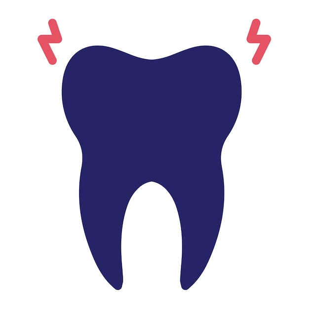 Ilustración del icono vectorial del dolor de dientes del conjunto de iconos de cuidado dental