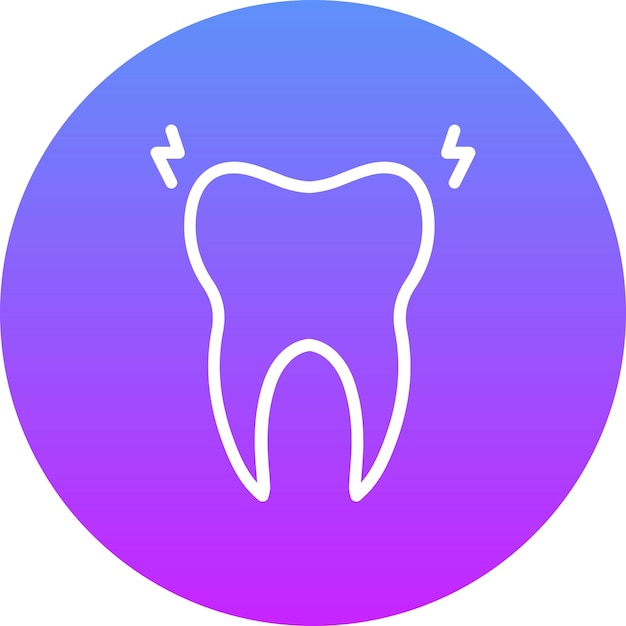 Ilustración del icono vectorial del dolor de dientes del conjunto de iconos de cuidado dental