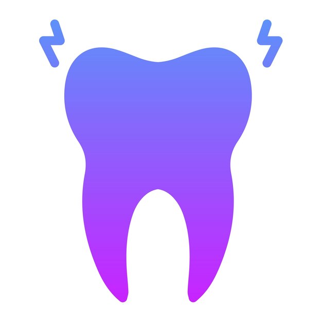 Ilustración del icono vectorial del dolor de dientes del conjunto de iconos de cuidado dental