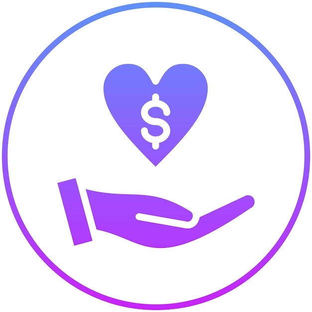 Ilustración del icono vectorial de los donantes del conjunto de iconos de donaciones