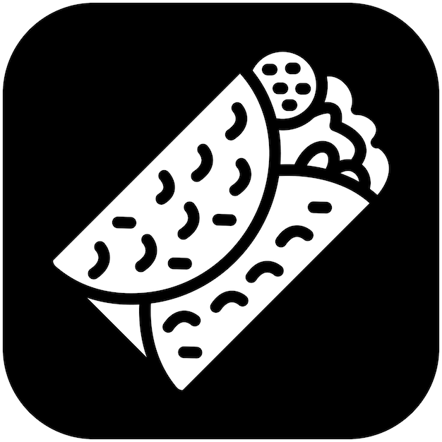 Ilustración del icono vectorial de Doner Kebab del conjunto de iconos de Street Food