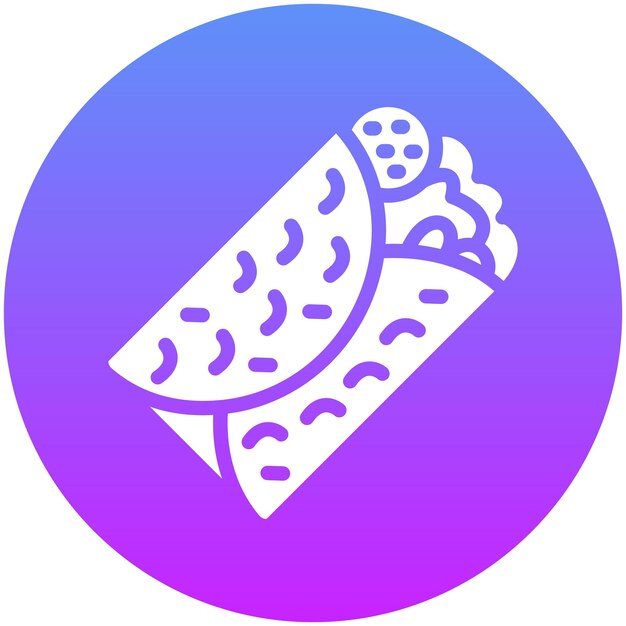 Ilustración del icono vectorial de Doner Kebab del conjunto de iconos de Street Food
