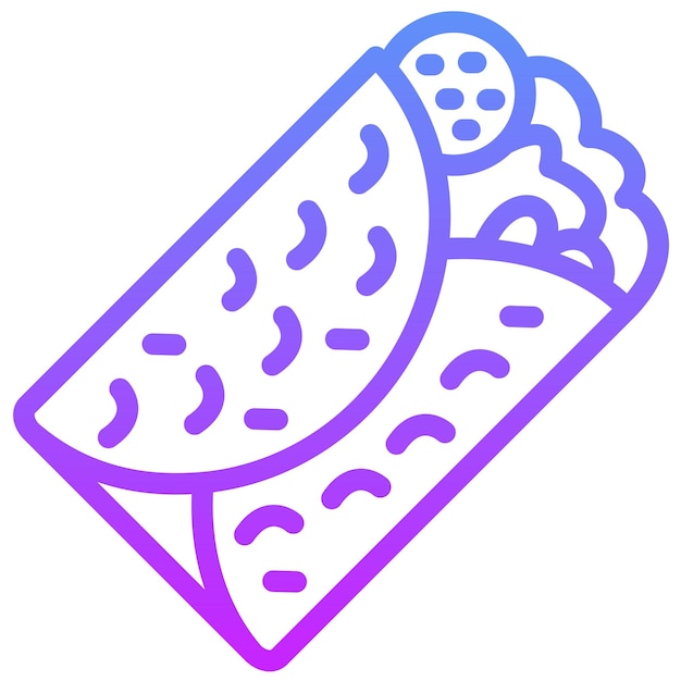 Ilustración del icono vectorial de Doner Kebab del conjunto de iconos de Street Food