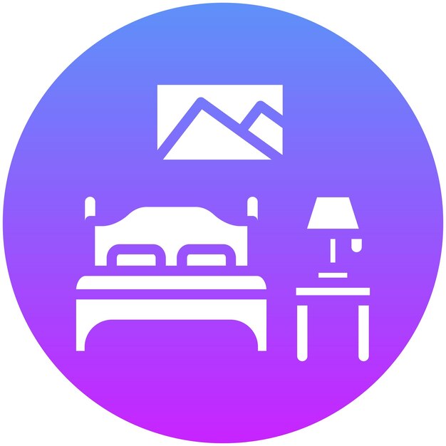 Ilustración del icono vectorial del dormitorio del conjunto de iconos de mejoras para el hogar