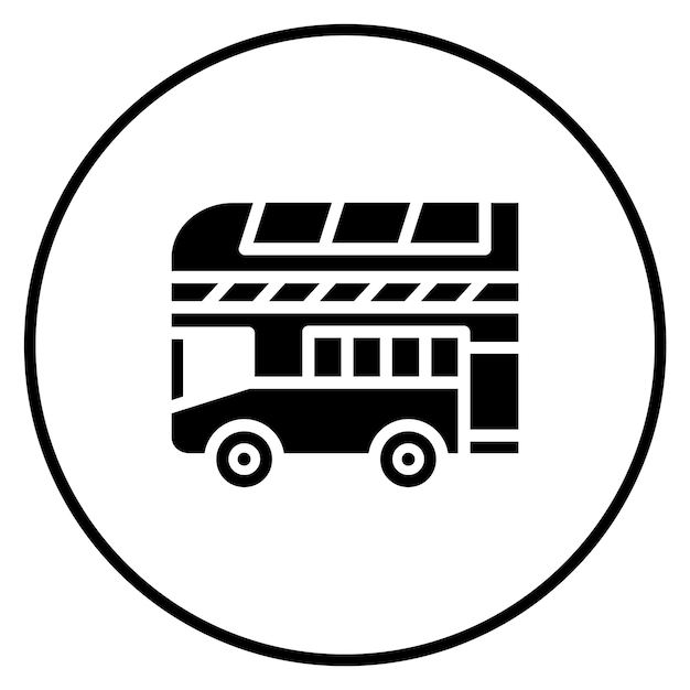 Ilustración del icono vectorial de dos pisos del conjunto de iconos de transporte